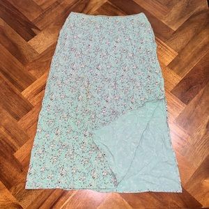 Blue Floral Maxi Skirt